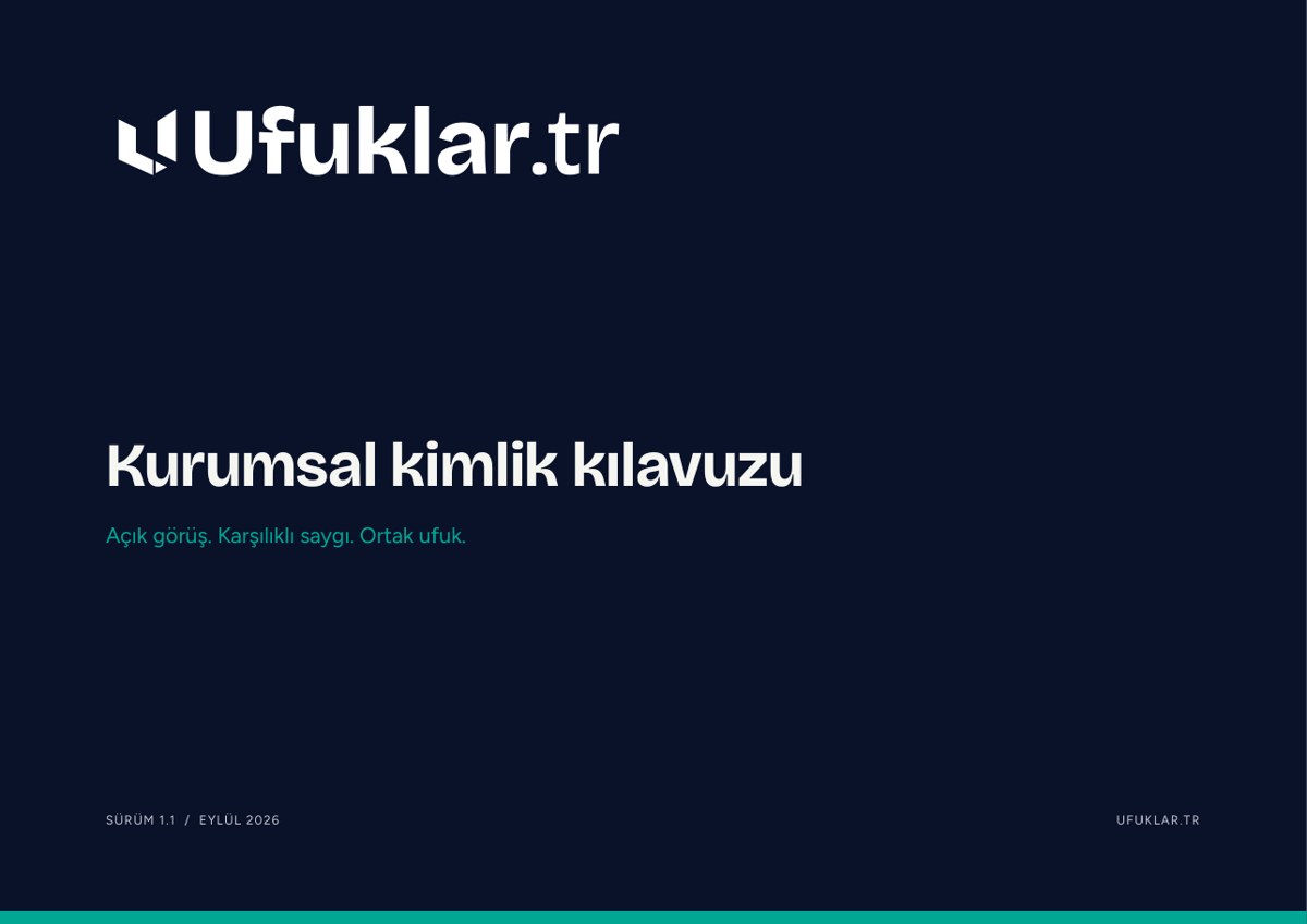Ufuklar.tr kurumsal kimlik kılavuzu 1.1 kapağı