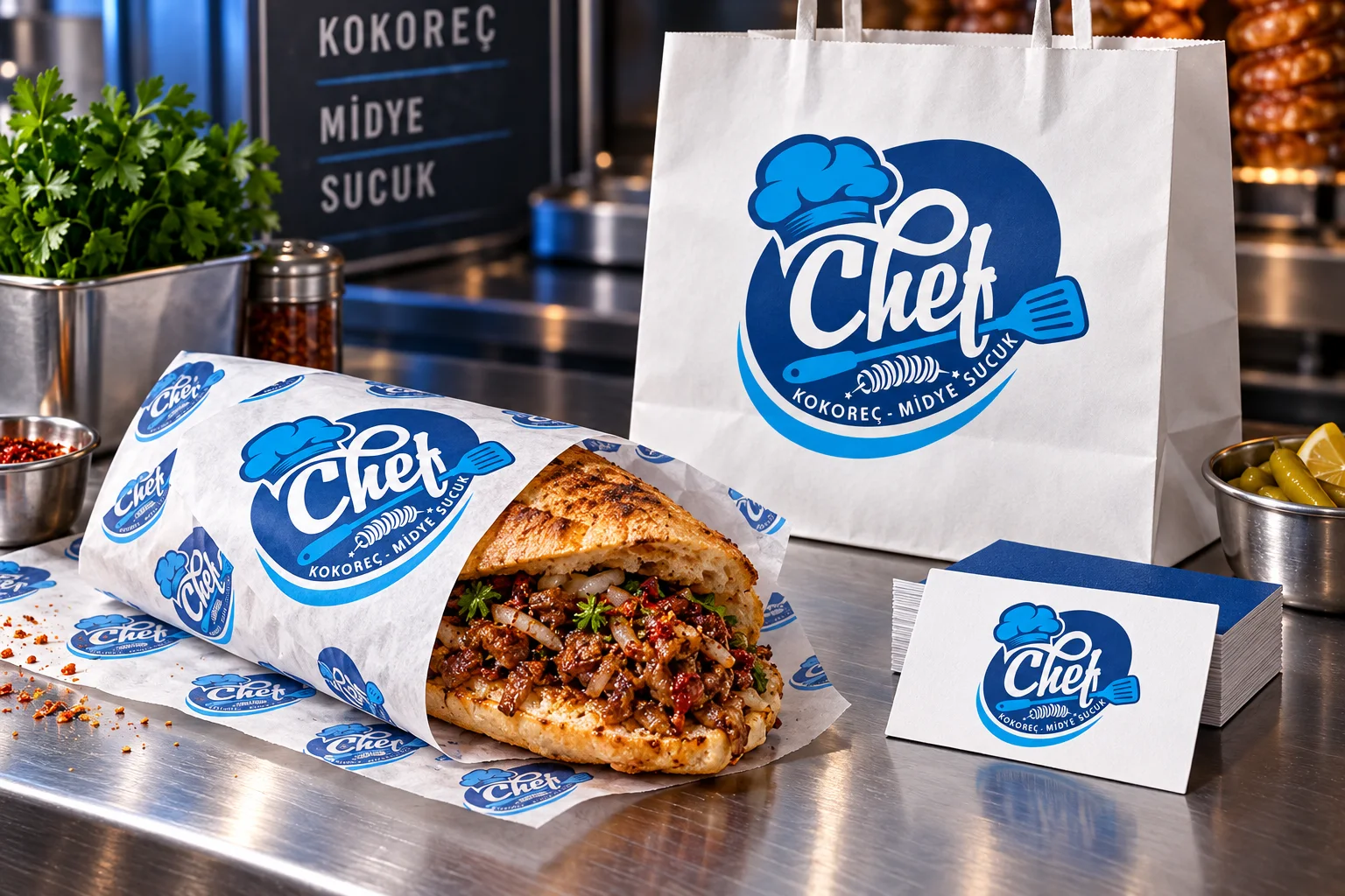 Chef Kokoreç · Marka kimliği, Basılı işler