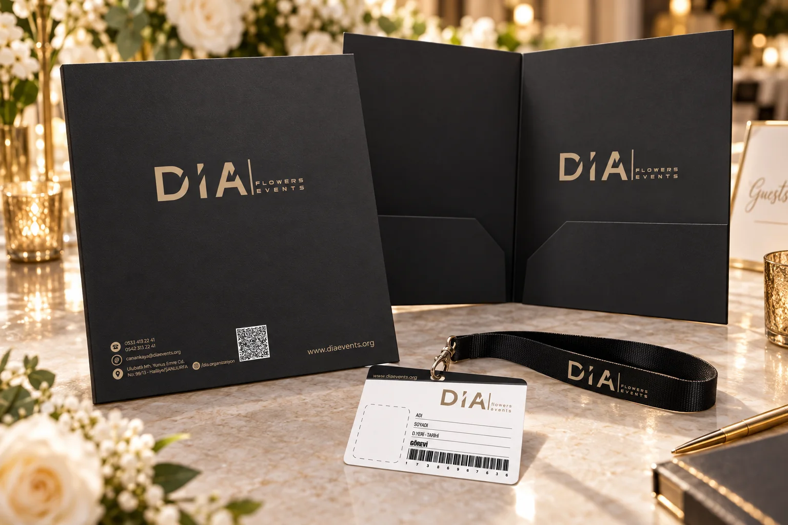DIA Flowers Events · Marka kimliği, Basılı işler