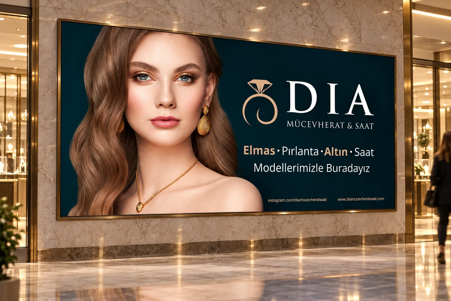 DIA Mücevherat & Saat · Marka kimliği, Basılı işler, Mekân & fuar