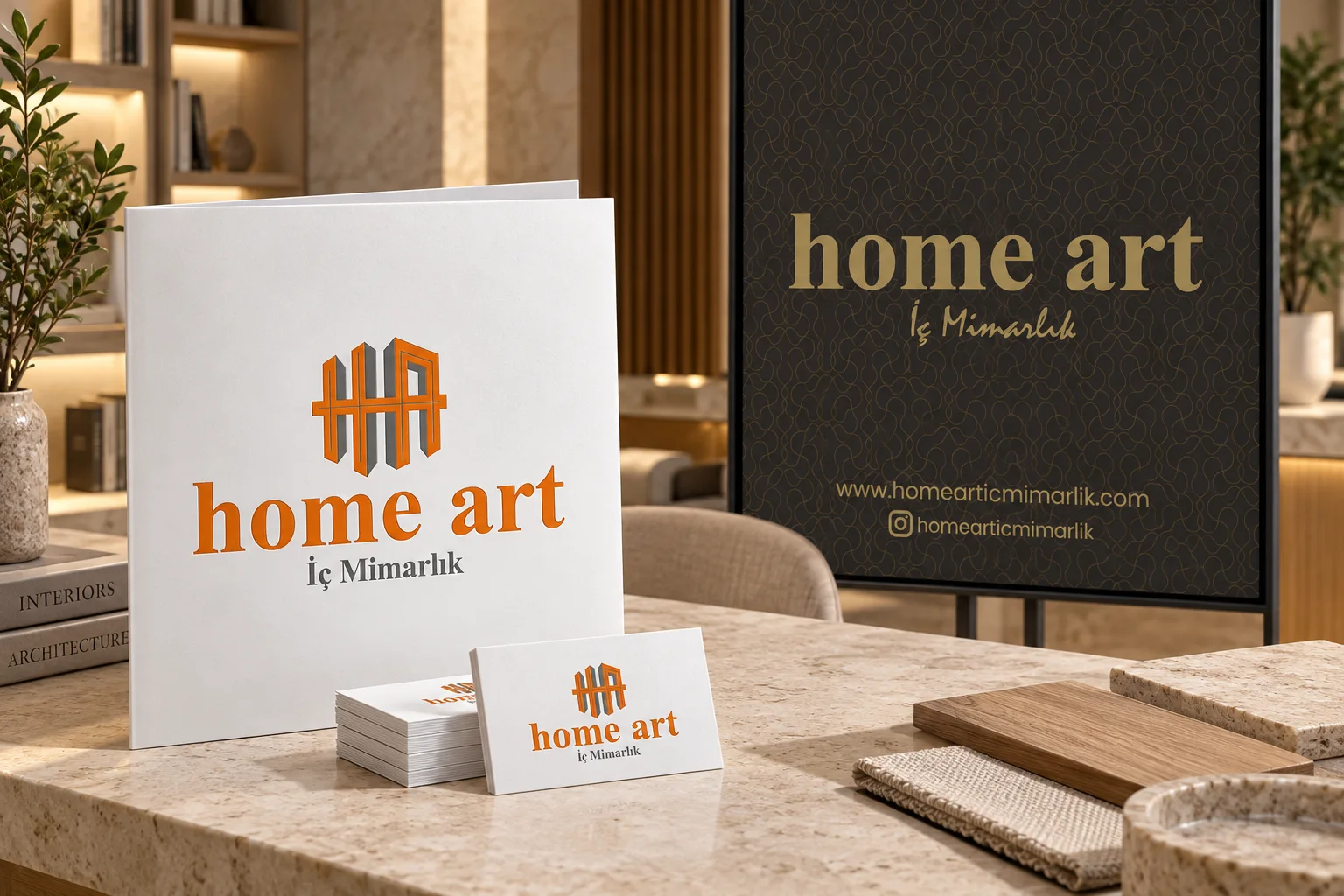 Home Art İç Mimarlık · Marka kimliği, Basılı işler