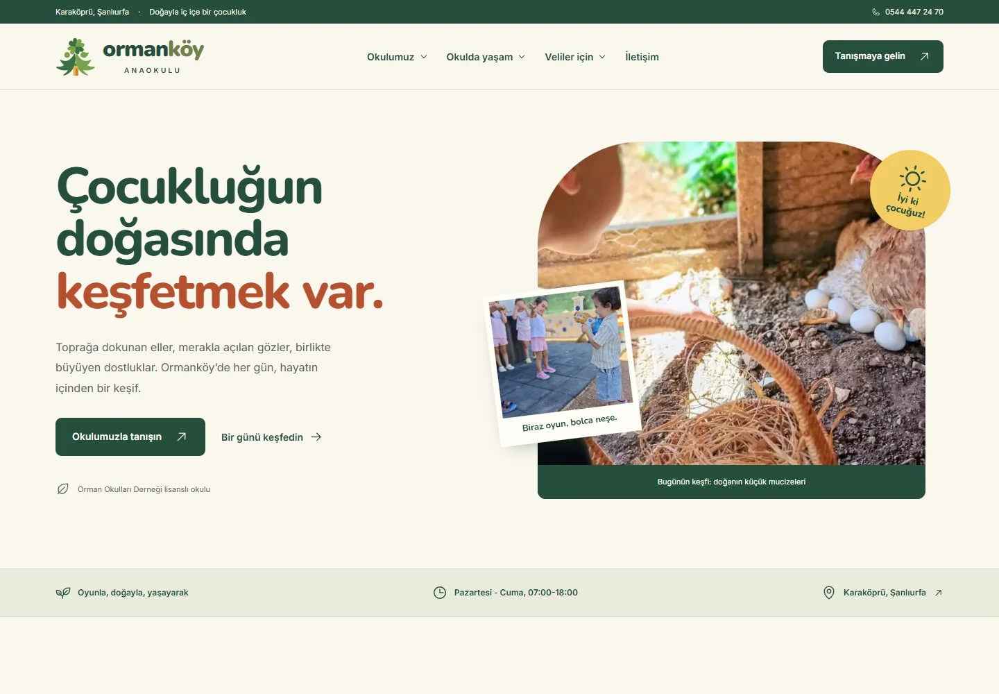 Ormanköy Anaokulu · Web sitesi